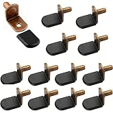 40 Pack 5mm Shelf Support Pegs, L-Shaped Metal Shelf Pins with Sleeves | 40-Pack 5mm L-Shaped Metal Shelf Pins with PVC Sleeves, Bronze Cabinet Hardware for Shelves, Closets &amp; Furniture