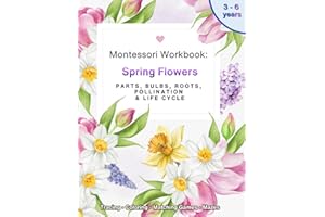 Montessori Workbook: Spring Flowers. Daffodil, Tulip, Crocus & Hyacinth. Parts, Bulbs, Roots, Pollination & Life Cycle: Presc