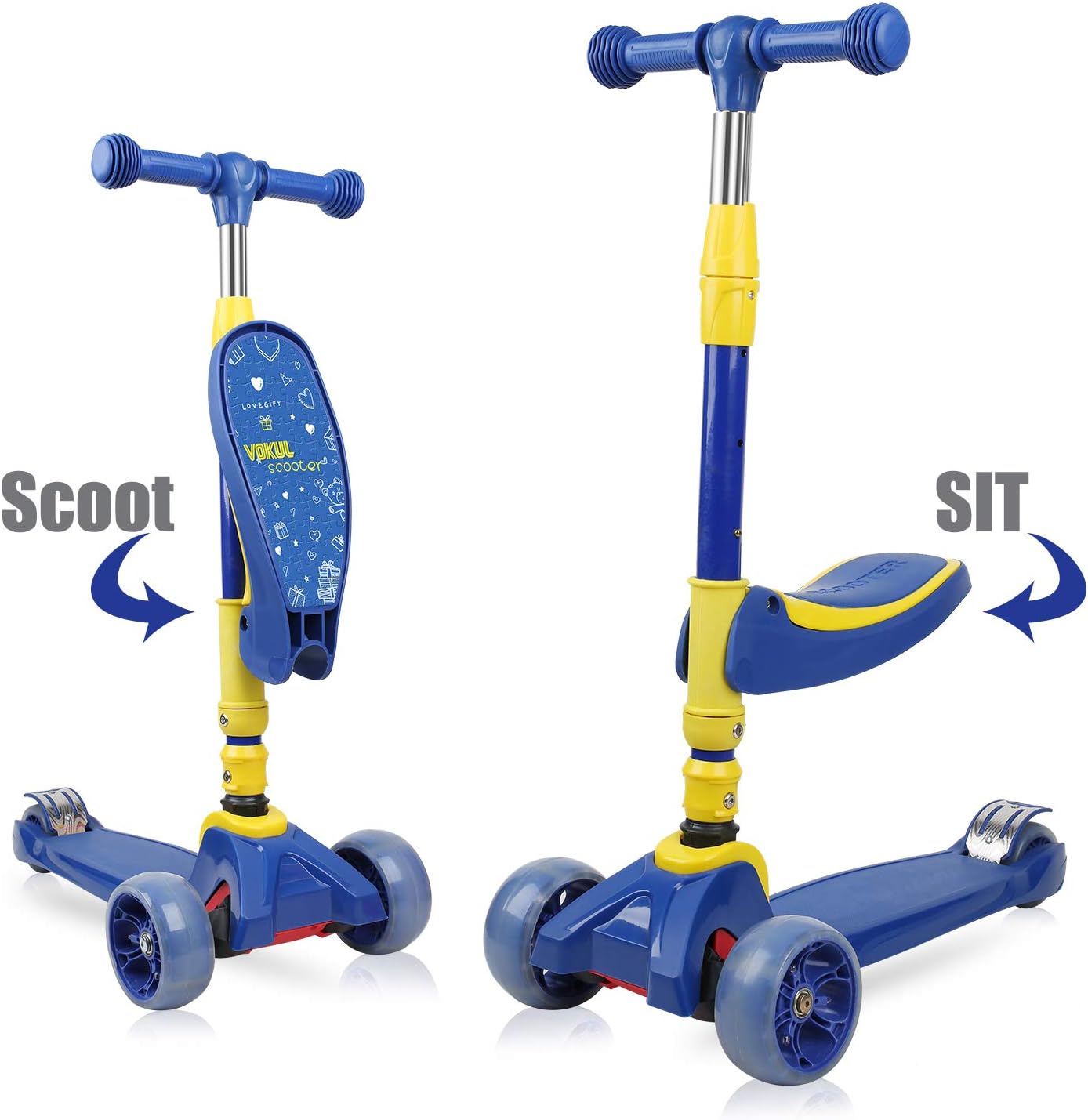 light up scooter 2 wheel