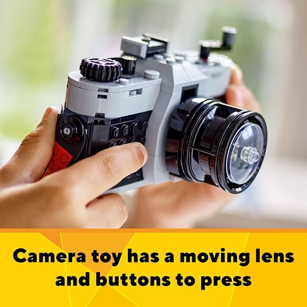 LEGO CREATOR 3 IN 1 RETRO CAMERA TOY, TRANSFORMS FROM TOY CAMERA TO RETRO VIDEO CAMERA TO RETRO TV SET, PHOTOGRAPHY GIFT FOR BOYS AND GIRLS AGES 8 YEARS OLD AND UP WHO ENJOY CREATIVE PLAY, 31147