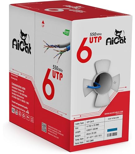 Amazon.com: AiCat Cat 5e Ethernet Cable 500ft Riser CMR PoE++(