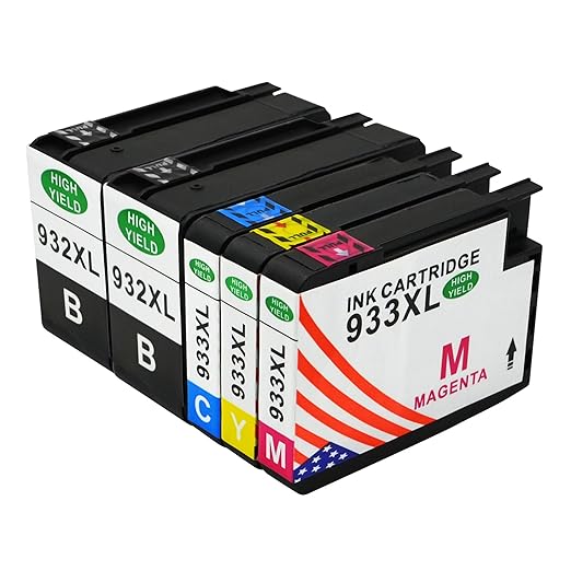 title=Toner Kingdom 5 Pacchetto Cartucce d'inchiostro Compatibile HP 932XL 933XL Per
