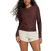 ODODOS Women's Long Sleeve Crewneck Tee - Ultra-Soft odSTRATUM Tech Performance T-Shirts UPF 50+ Daily Pullover Tops