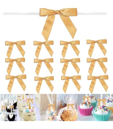 M METERXITY Lot De 50 Mini Nœuds En Ruban De Satin à Carreaux De 2,5 X 2,5 Cm Pour Loisirs Créatifs, Sacs à Friandises, Couture, Mariage, Anniversaire, Fête, Noël [Rose