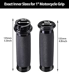 Motorcycle Black Hand Grips 1 Inch Handlebar Grips