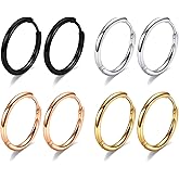 316L Surgical Steel Hoop Earrings, 6mm-20mm Huggie Earrings Men Hypoallergenic, Small Sleeper Mens Hoop Earring Cartilage Earring for Women 20G 18G