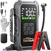 YaberAuto 6000A Car Jump Starter with 150PSI Air Compressor, 12V Car Battery Booster Pack (All Gas/10.0L Diesel), Portable Ju