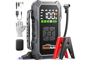 YaberAuto 6000A Car Jump Starter with 150PSI Air Compressor, 12V Car Battery Booster Pack (All Gas/10.0L Diesel), Portable Ju