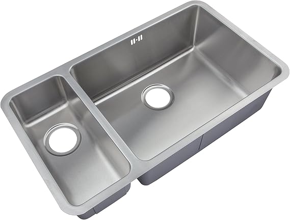 1.5 Fregadero de la cocina. Acero inoxidable cepillado. Montaje Bajo