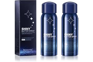 RoseFlower 2pcs Glitter Spray, Body Glitter Spray for Hair Face Skin, Fabric Glitter Spray for Clothing Clothes, Sparkle Shimmer Shiny Spray Hairspray for Stage Makeup Festival Party 2.11fl.oz