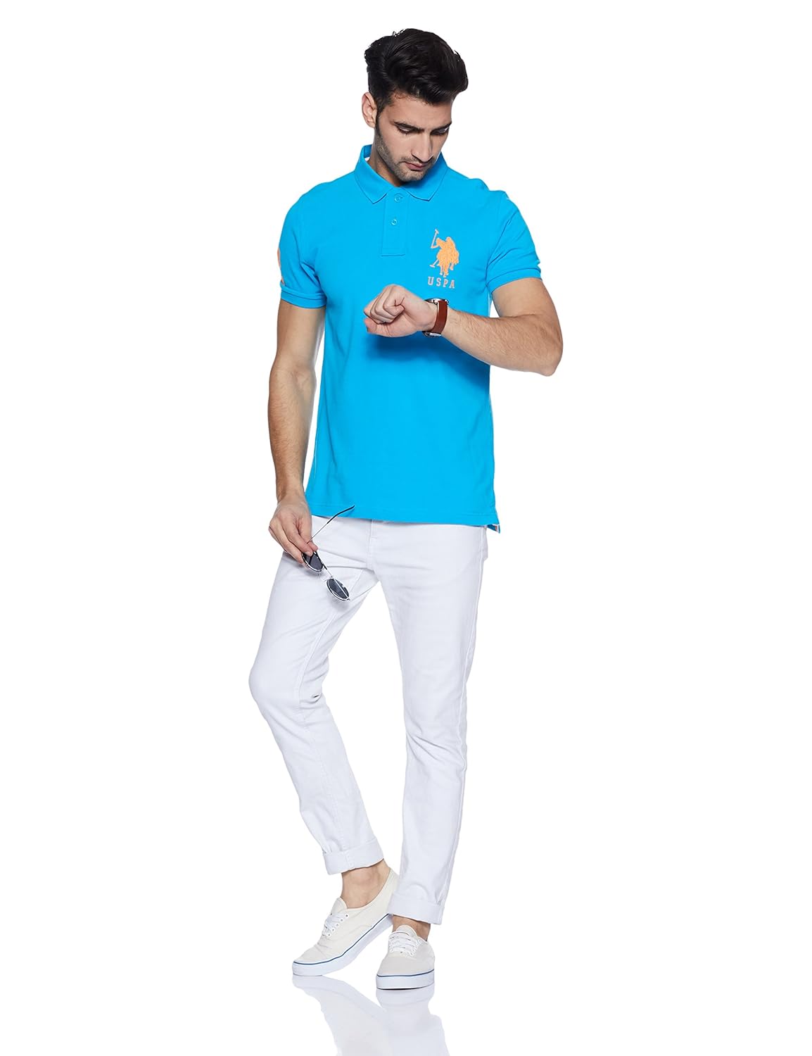 us polo association men's solid regular fit polo