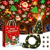 Christmas Projector Night Light, Plug and Play Hd USB Christmas Tree Projector with 6 Festive Scenes, 360&deg; Adjustable Ceiling Projector for Room Decor Holiday Party Xmas Gifts (Christmas Films)