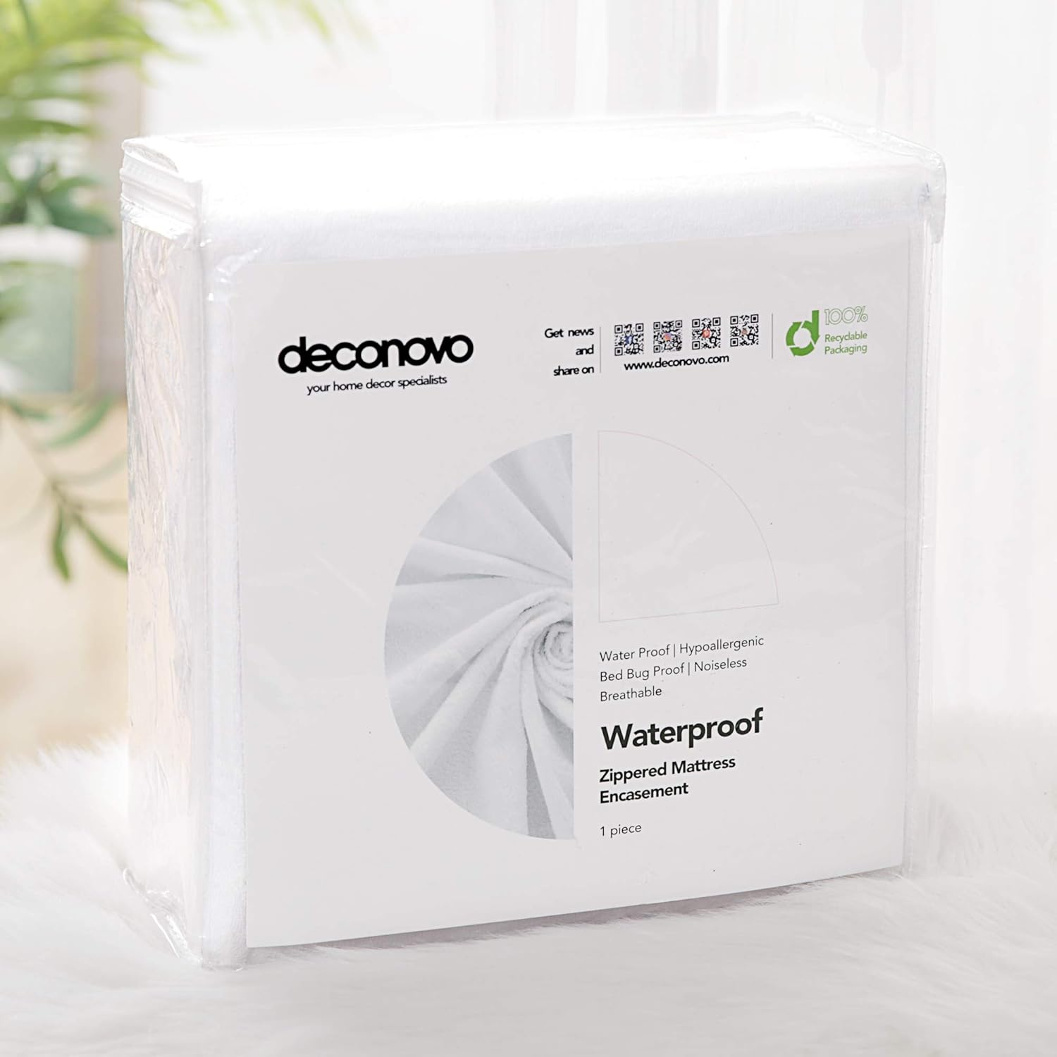 12 Deep Twin Deconovo Zippered Mattress Encasement Cotton Terry Fitted