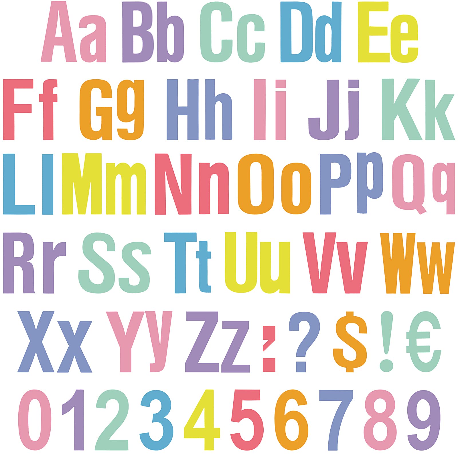 Photo 1 of 268 Pcs 5'' Bulletin Board Letters Colorful Alphabet Letters Numbers and Punctuation Cutouts Letters for Bulletin Board Wall Bulletin Board Set for Display Board Chalkboard Classroom (Macaron Color)