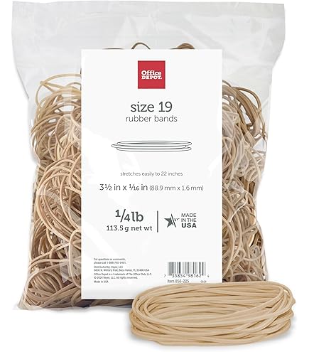 Amazon.com: Office Depot Rubber Bands, #19, 3 1/2in. x 1/16in., 1