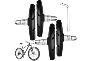 Bike Brake Blocks, 4 Pcs Brake Pads for Mountain & Road Bikes, Bicycle V-Brake Pads, Black