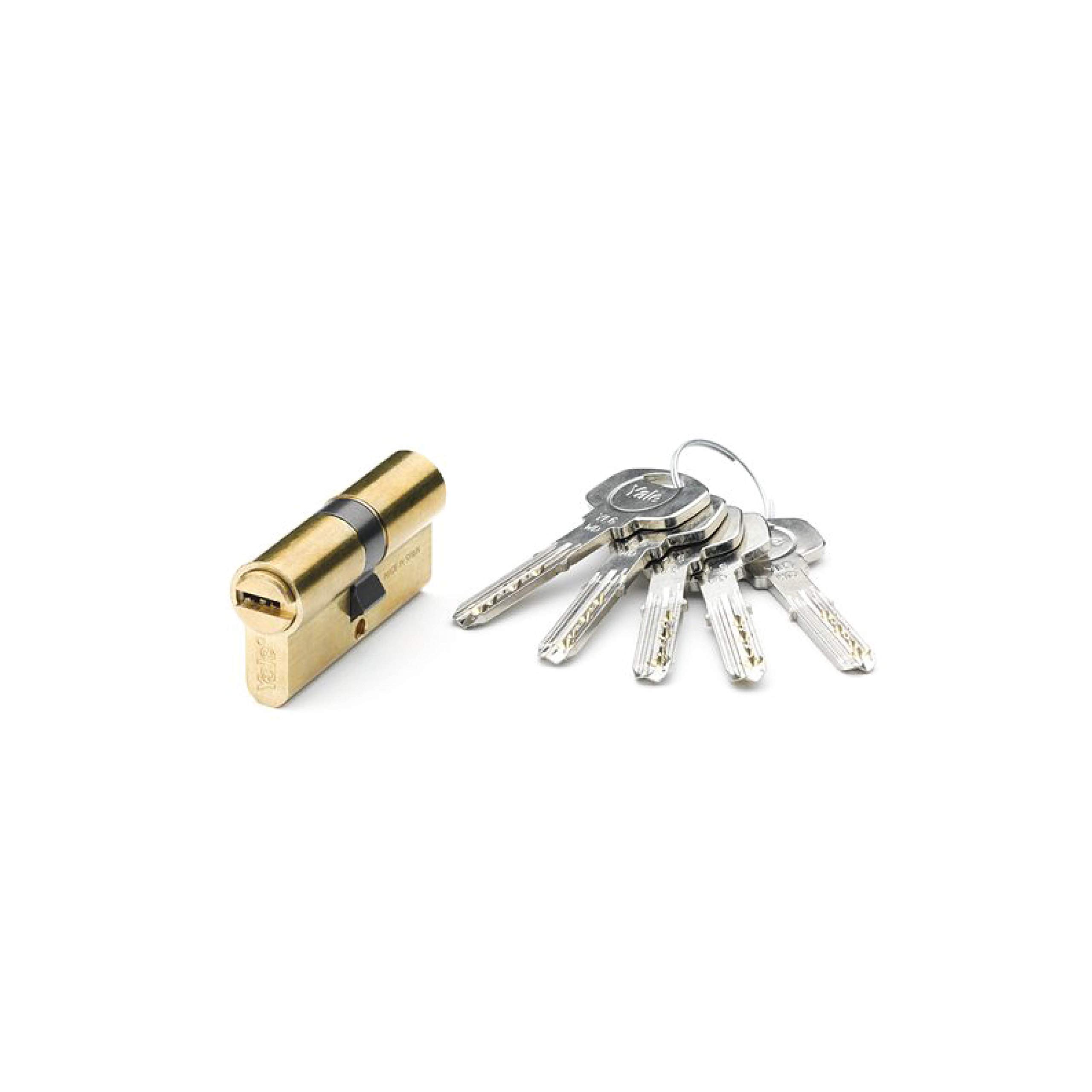Yale, YL63040LT, Security Cylinder, YL6, Long Cam, Key – Key, Brass-Plated, 30 x 40 mm