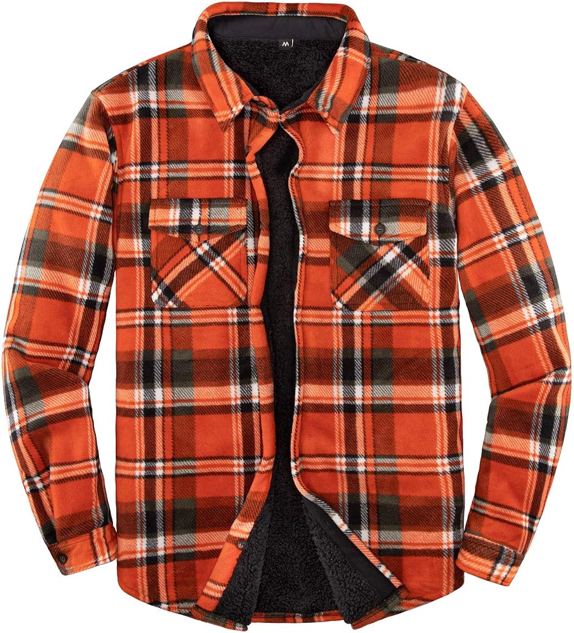 Men's Warm Sherpa Lined Fleece Plaid Flannel Shirt Jacket(All Sherpa Fleece Lined): Clothing