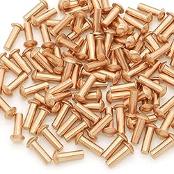 100 Pieces Round Head Solid Rivets Fasteners Copper