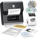 Phomemo Label Printer M221-3 Inch Small Address Label Maker, Portable Label Printer for Small Business, Barcode &amp; Address Labels, Compatible with Phone/PC, Space Gray + 100 Labels