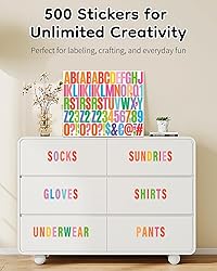 Uniclife 10 Sheets Letter Stickers, 500 Pcs
