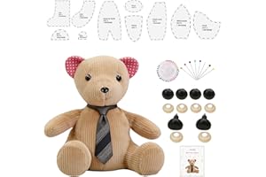 Nuvani 11in 10pcs Acrylic Memory Bear Template Ruler Set - Beginners Friendly Quilting Sewing Templates with Detailed Instruc