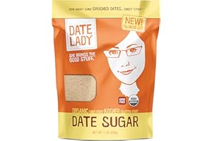 Date Lady Organic Date Sugar, 1 lb | Vegan, Paleo, Gluten Free & Kosher | Alternative Sweetener for Baking | Will Not Dissolve in Coffee (1 Bag)
