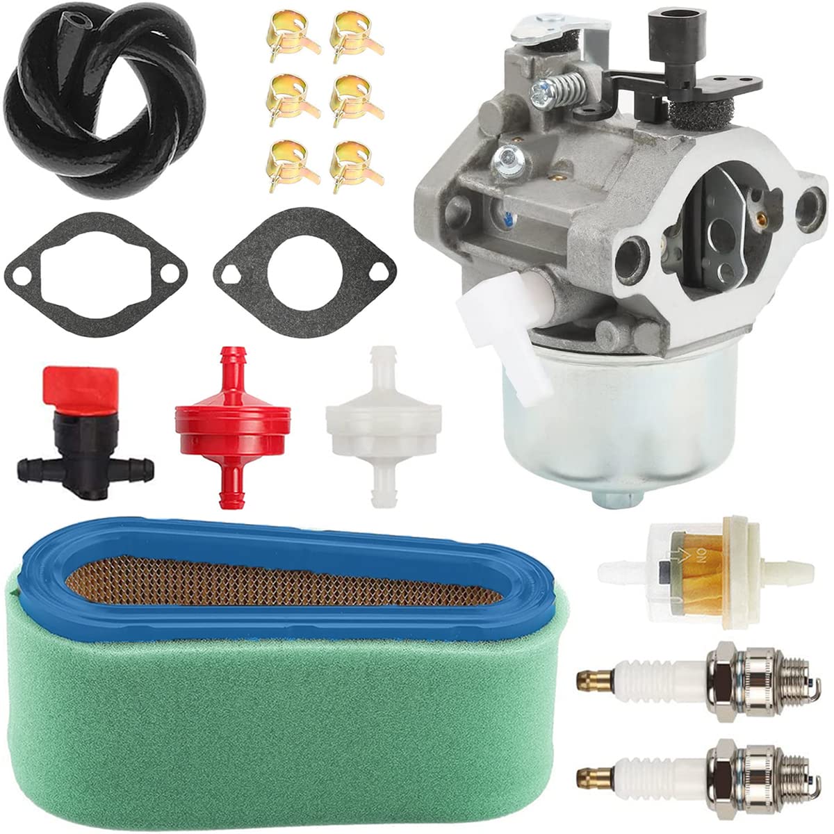 ZAMDOE Carburetor 699831 694941 for Briggs & Stratton 283702 283707 284702 284707 284777 286702 286707 289702 289707 28D702 28D707 28M706 Lawn Mower Engines, with Air Filter Spark Plugs Fuel Filter