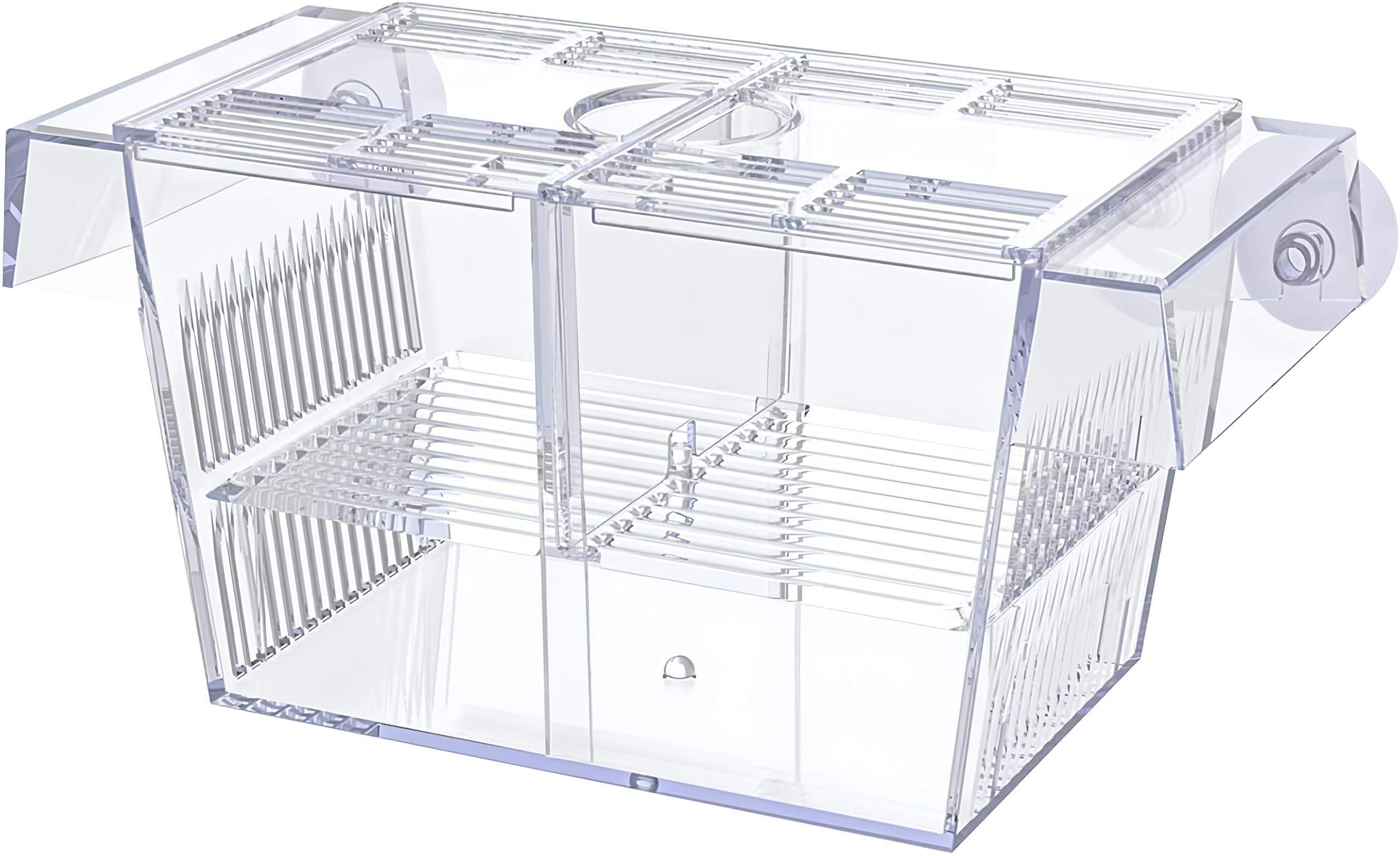 20 * 10 * 10CM Aquarium Fish Breeding Box Acrylic Hatchery Incubator Tank with Suction Cups Isolation Box for Baby Fish Shrimp Betta Guppy and Platy