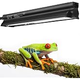 Eckpo T5 HO UVB Reptile Light Kit, 12.4" Fixture with 8W 5.0 UVB Tube, Suitable for Rainforest Reptiles Including Red-Eyed Tree Frogs