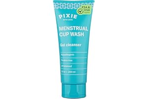 PIXIE CUP Menstrual Cup Wash - Best Formula to Wash Your Period Cups - Organic and Natural Ingredients & pH Balanced - Gel Cleaner - Sterilizer Soap for Menstrual Discs (6.8 Ounces)