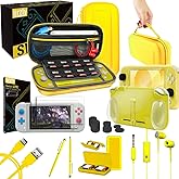 Orzly switch lite Yellow Accessories Bundle - Made for Nintendo switch lite Yellow case & screen protector, comfort grip case