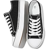 HYPOCRUTE Womens White Tennis Shoes Embroidered Flower Low Top Women Canvas Shoes Women’s Fashion Sneakers