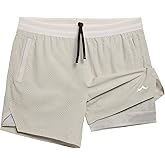 maamgic Men's 2 in 1 Gym Shorts 5 Inch Athletic Tennis Shorts Stretch Workout Running Shorts with Liner