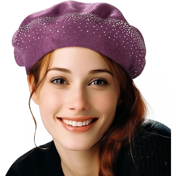 LADYBRO French Beret Hats for Women Wool Knit Caps Woman 