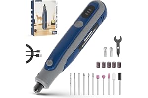 SCHTUMPA Rotary Tool, Cordless Rotary Tool Kit 4V, Mini Cordless Rotary Tool, Variable Speed, for Carving, Engraving, Sanding, Polishing, Cutting, DIY Crafts and Pet Nails, Navy Blue