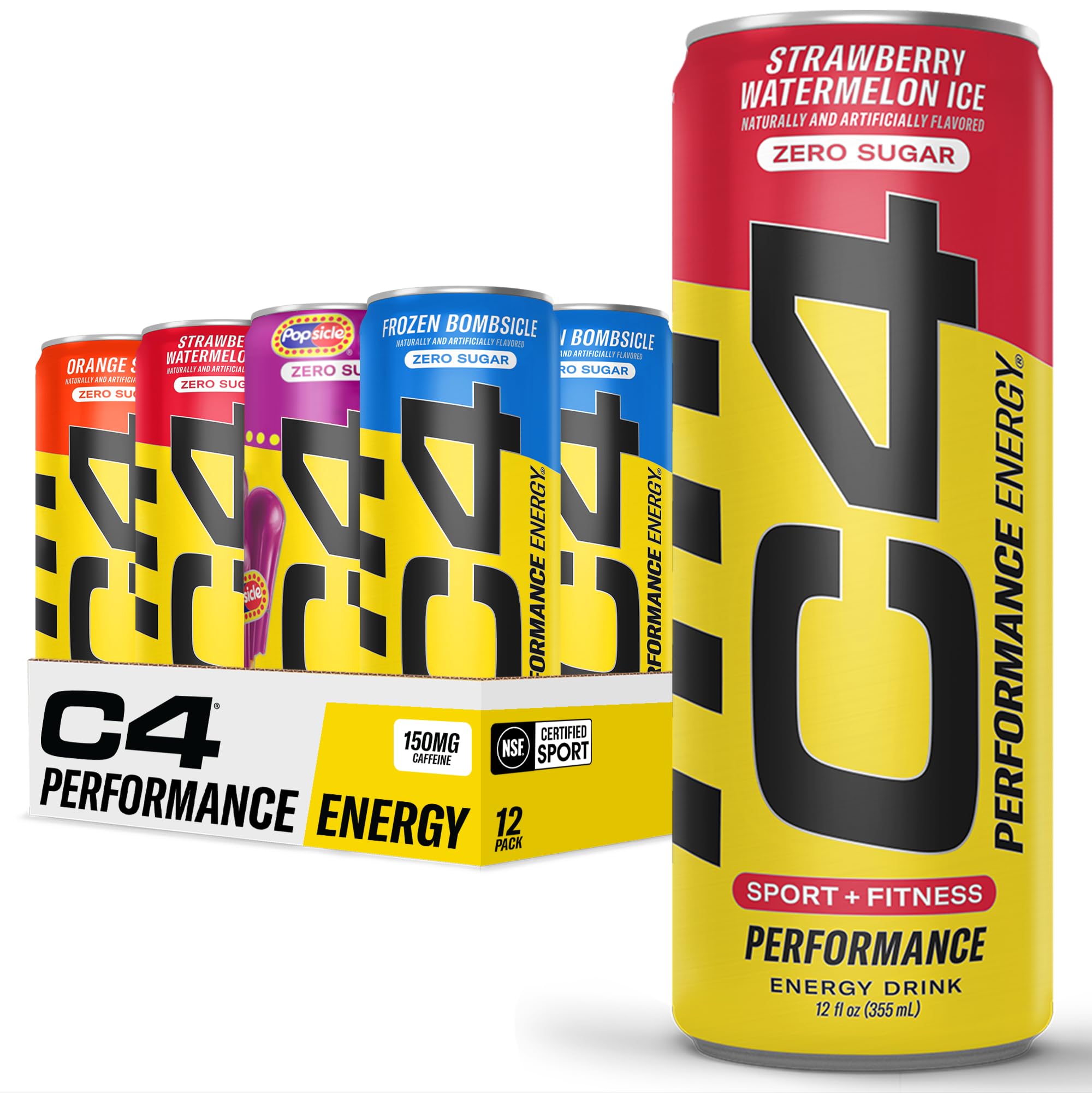 Photo 1 of ***EXP 9/2026***C4 Energy Drinks Variety Pack, Sugar Free Pre Workout Performance Drink With No Artificial Colors or Dyes, Zero Calorie, Coffee Substitute or Alternative, 4 Flavor Variety 12 Pack***EXP 9/2026***