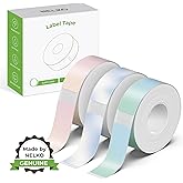 NELKO P21 Genuine Adhesive Green/Blue/Pink Paper 14x40mm (0.55inx1.57in) 180 Labels/Roll, 3 Roll, for Home Office School Organization, Gift for Decoration, Compatible with P21 Label Maker