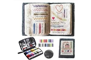 Embroidery Stitch Book - DIY Sewing Guide with 90+ Patterns Sewing Tips，Linen Fabric for Beginners to Experts, Handmade Craft