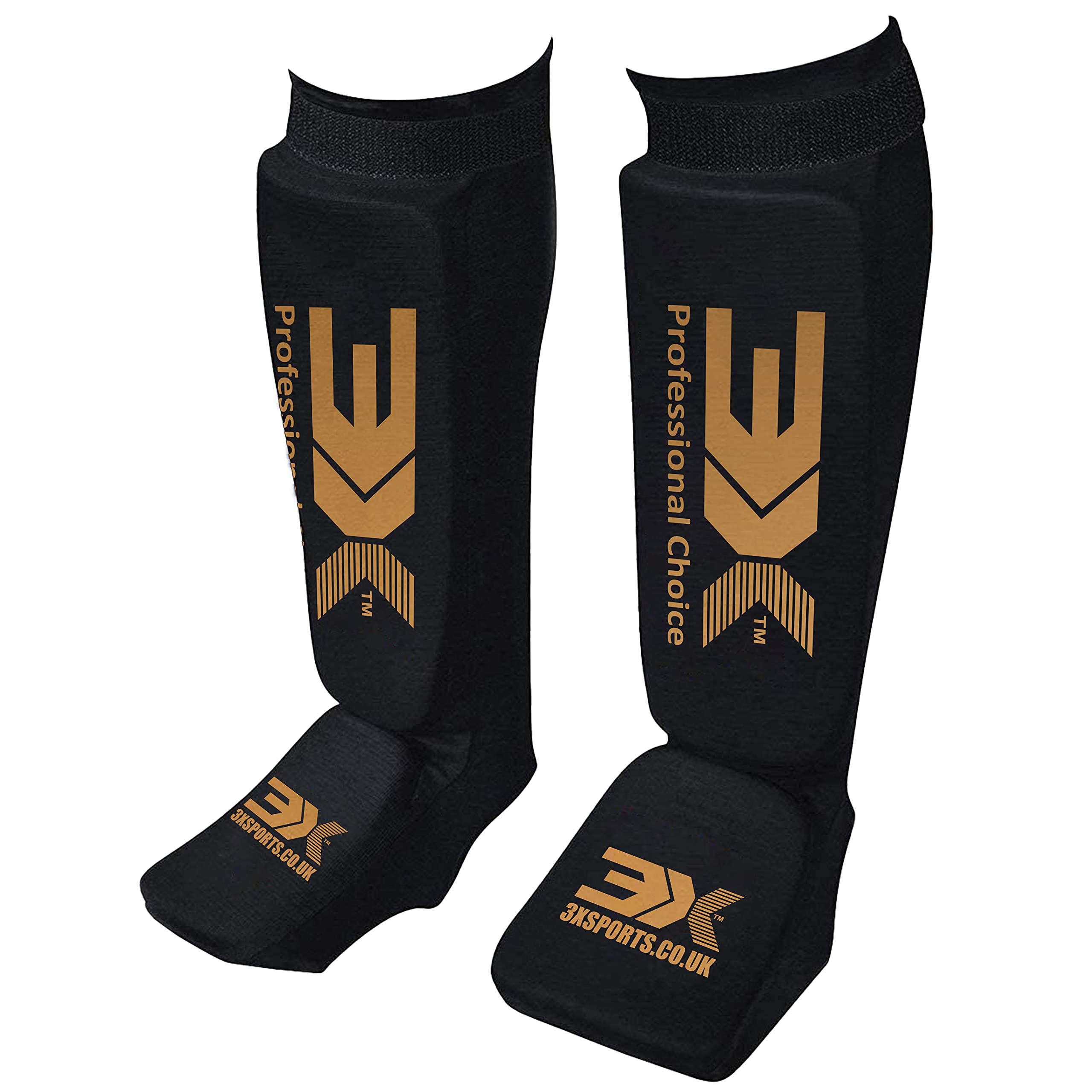 3X Sports Shin Guards Kickboxing Muay Thai, EVA Padded Sparring Training Martial Arts Boxing, MMA Muay Thai Kickboxing Training, Professional Shin Insteps Protection, karate BJJ Taekwondo Gear