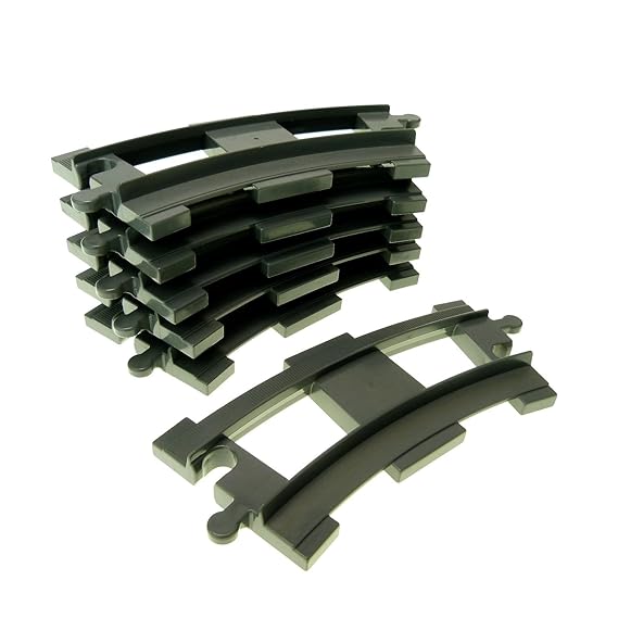 LEGO Duplo 6378 - 6 Schienen gebogen dunkelgrau