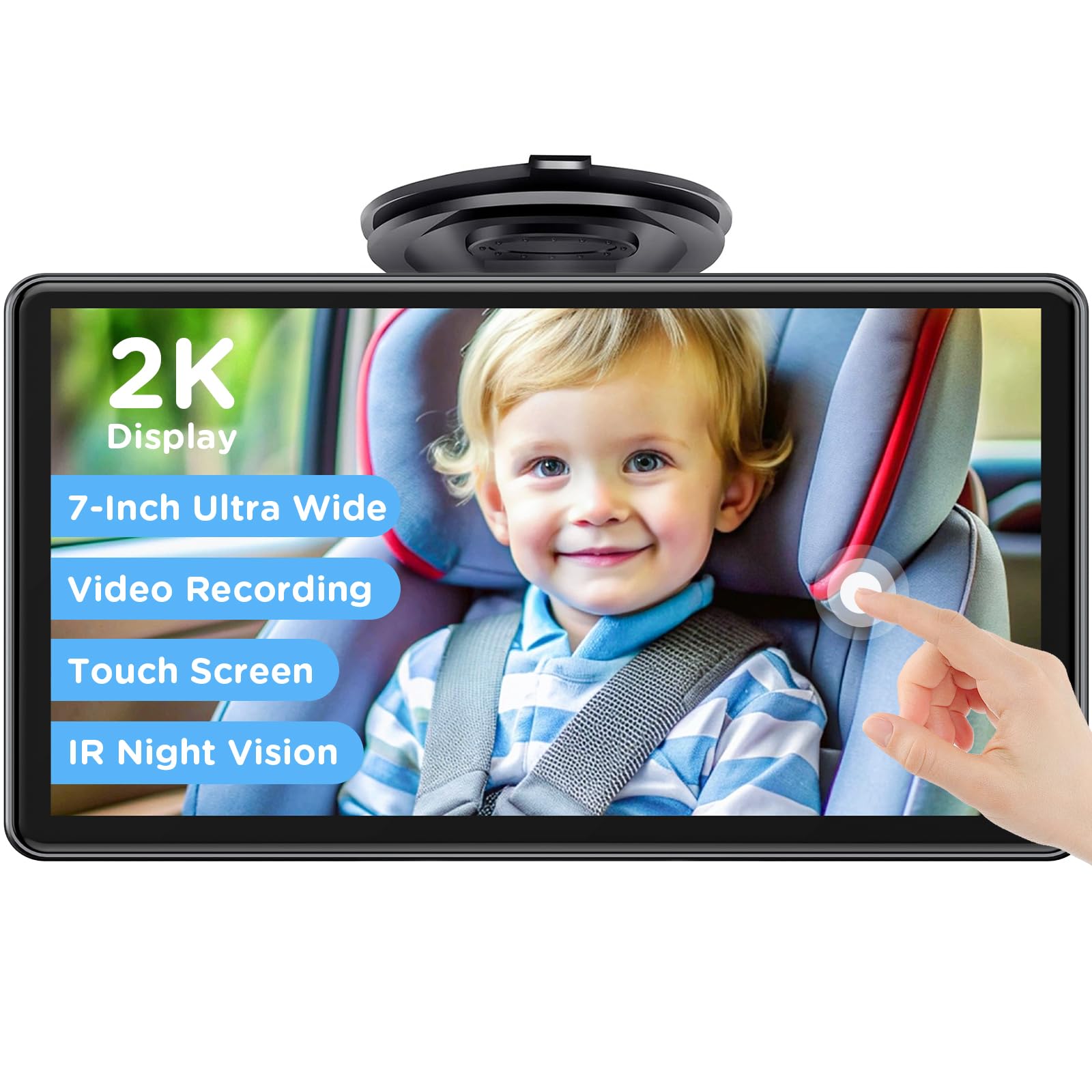Photo 1 of ***FOR PARTS ONLY/ NON-FUNCTIONAL*** ZGZUXO Baby Car Monitor for Backseat, 7" Touchscreen Camera Baby Camera with USB Plug and Play Easy Setup, 150° Wide Angle, Night Vision, Flexible 360 Rotation