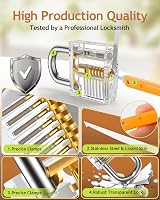 32-Piece Lock Picking Kit with 4 Transparent Training Locks Orange view 4