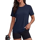 MAGCOMSEN Women's Short Sleeve Shirt UPF 80+ Sun Protection T-Shirts Quick Dry Workout Gym Running Tops