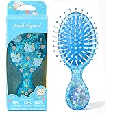 Mini Wet Hair Brush,Glitter Detangling Brush Gifts For Women Girls Kids Toddler Small Cute Hair Brushes Travel Shower Massage HairBrush with Air Cushion for Dry,Wet Hair (Blue)