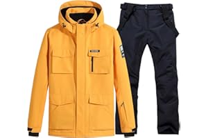 RIUIYELE Mens Ski Suits Windproof Snowboard Ski Jacket and Pants Set Insulated Snowsuit Winter Warm Snowboarding Snow Jackets
