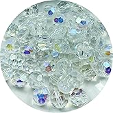 Xinhongo Crystal Glass Beads 500 Pieces 3mm Round Faceted Glass Spacer Beads for Jewelry Making Bracelet Earring Necklace DIY Craft Supplies(Crystal Clear AB)