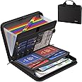 ENGPOW Accordion File Organizer,Fireproof Expanding File Folder with Multi Pockets,13 Colorful Pockets Document Organizer with Handle & Labels,Portable Home Travel Safe Storage for Letter A4 Files