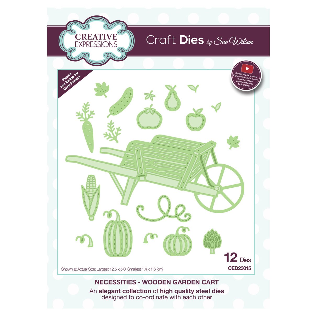 Sue Wilson Necessities Collection Wooden Garden Cart Die, Metal, Silver, 22.6 x 18 x 0.8 cm