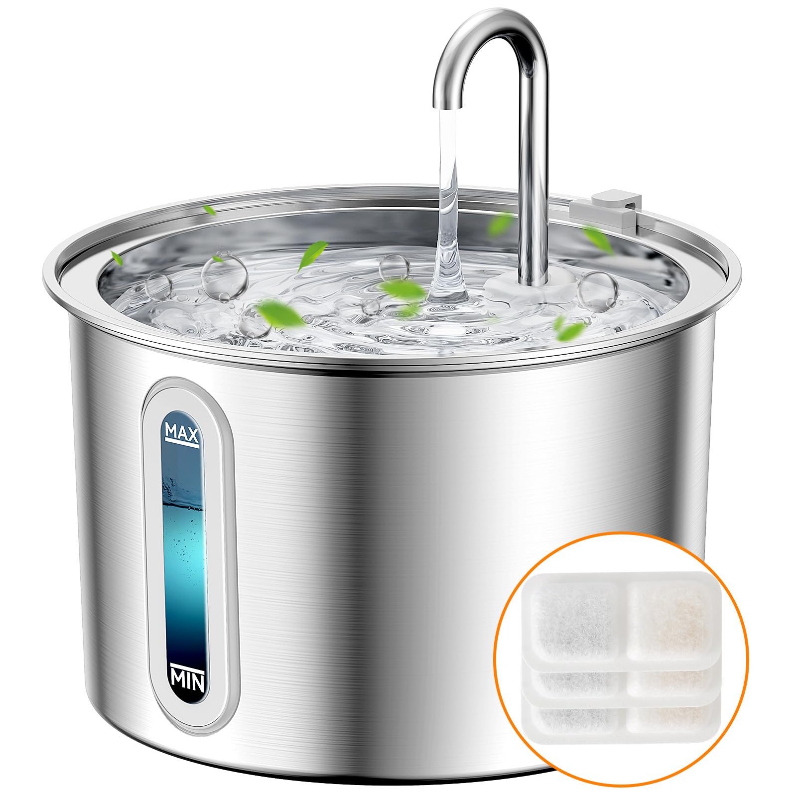 Oneisall Stainless Steel Cat Water Fountain 2L Water Fountains For Oneisall stainless steel cat water fountain 2l water fountains for